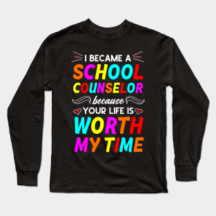 School Counselor Long Sleeve T-Shirt - Cute School Counselor by TheBestHumorApparel